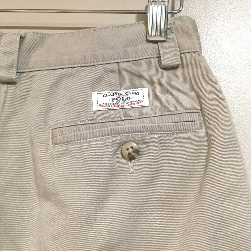 Polo Ralph Lauren Classic Chino Shorts‎ Boys 12 Tan Khaki Preppy School Uniform